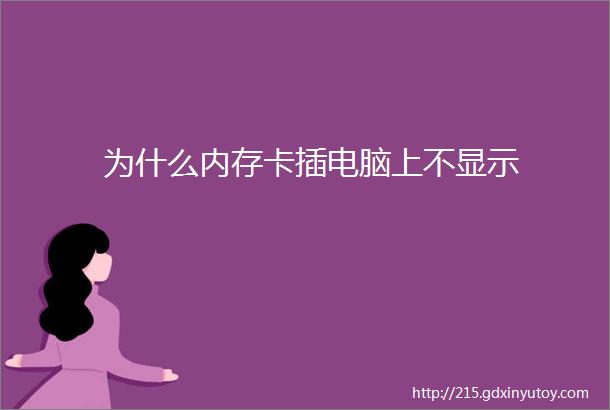 为什么内存卡插电脑上不显示